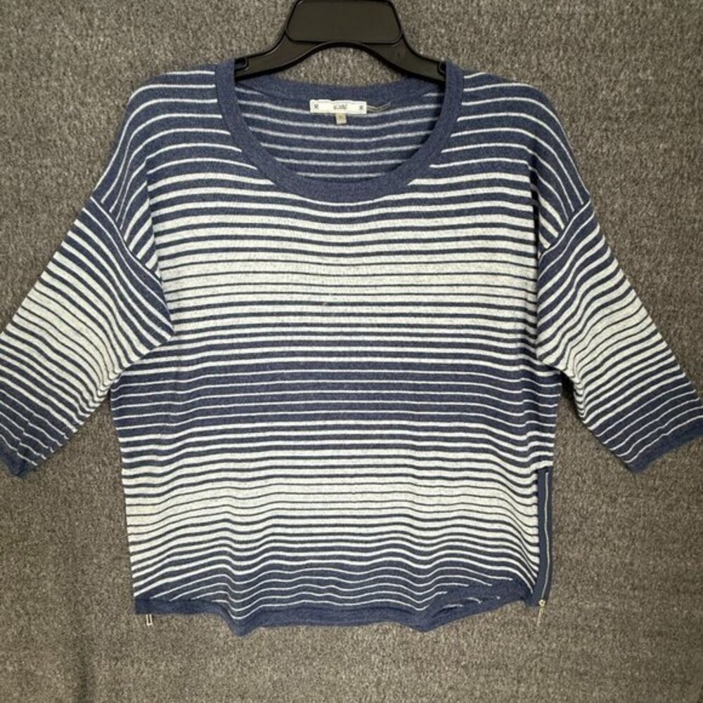 Sioni Women Wool Cashmere Sweater with side zipper accents Sz L